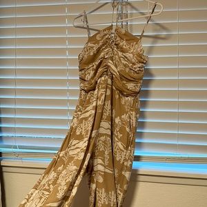 Sadie & Sage desert beige and white jumpsuit